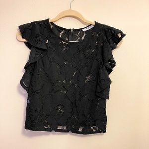 ZARA Trafaluc Women's Black Lace Crop Top Small